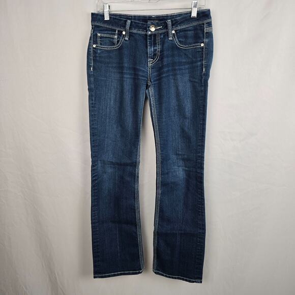 Vigoss Straight Jeans Women's 5/6 28 Blue Dark Wash - Picture 1 of 16